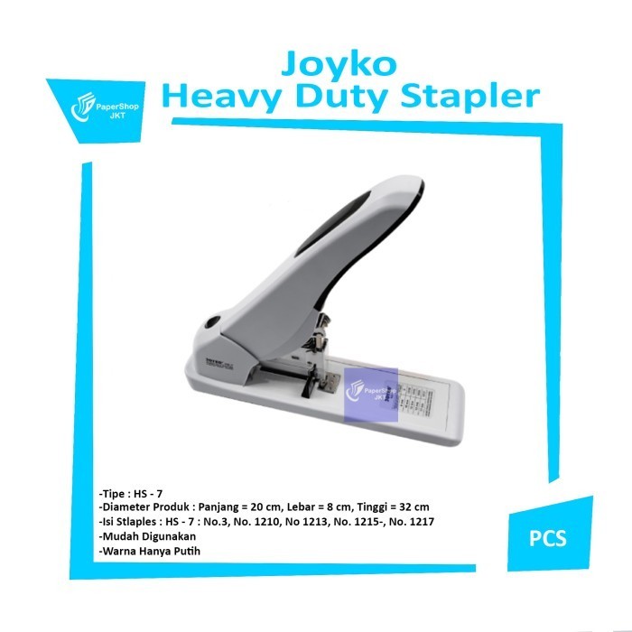 

Joyko Heavy Duty Stapler Hs - 7 Cekrekan Besar Hs - 7 - 1 Pcs