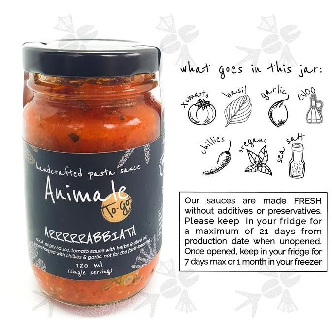 

Animale Arrrrrabbiata spicy marinara sauce 120gr arrabbiata pasta GBM