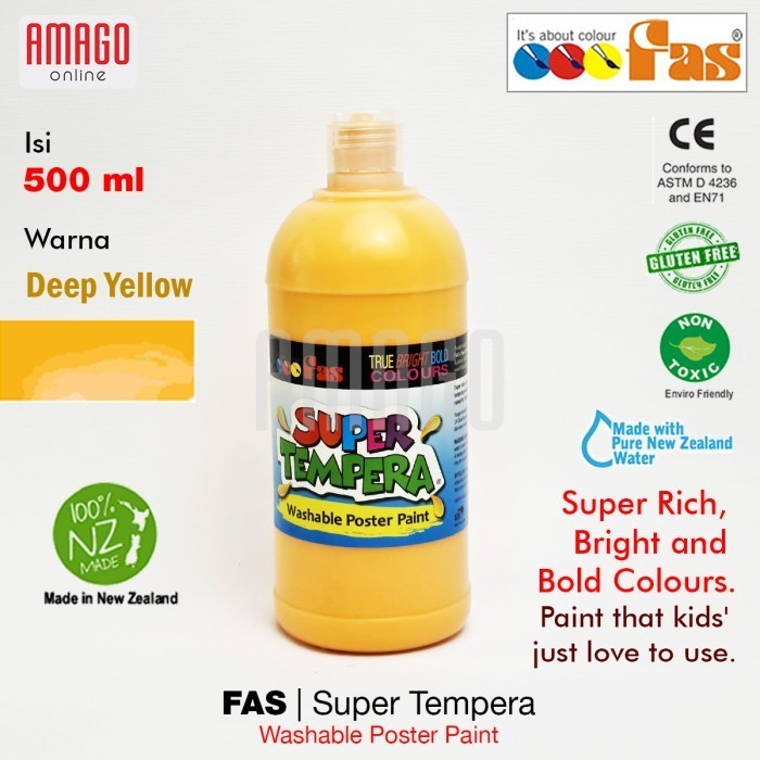 

Fas - Super Tempera Washable Poster Paint - 500 Ml - Pilih Warna