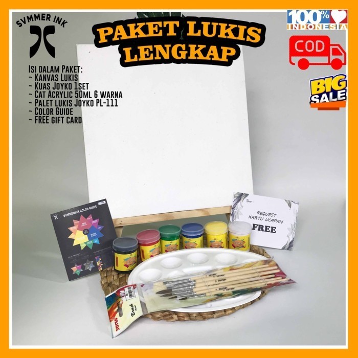 

Painting Kit Paket Lukis Lengkap Dan !! Canvas 20 X 20 - S
