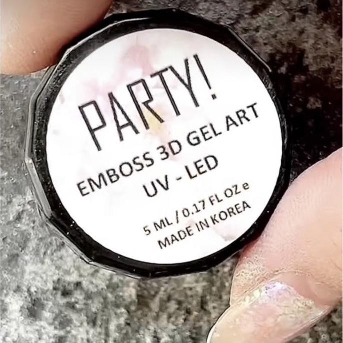 Party Emboss 3D Gel Nail Art Halal