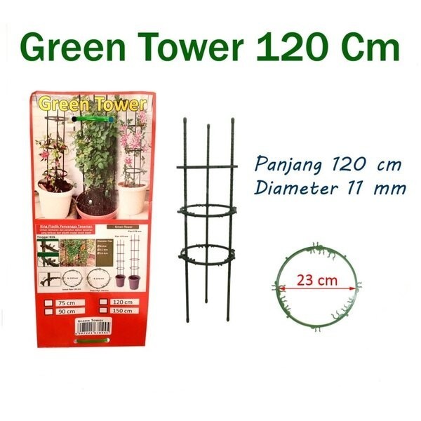 best produk] Green Tower 120cm 120 cm Ajir Penyangga Penahan Tanaman Rambat di Pot