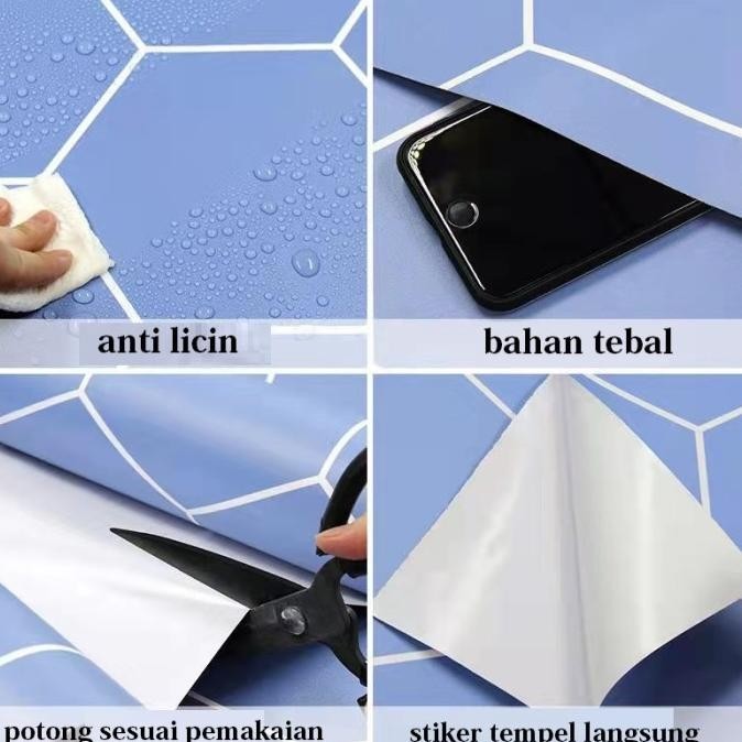 Wallpaper Stiker Lantai&Dinding Tebal Perekat Diri Toilet Tahan Air