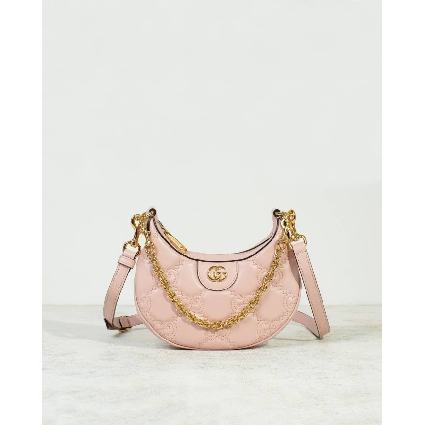 Tas Wanita Gucci Small GG Matelase Shoulder Bag in Coral Pink Original