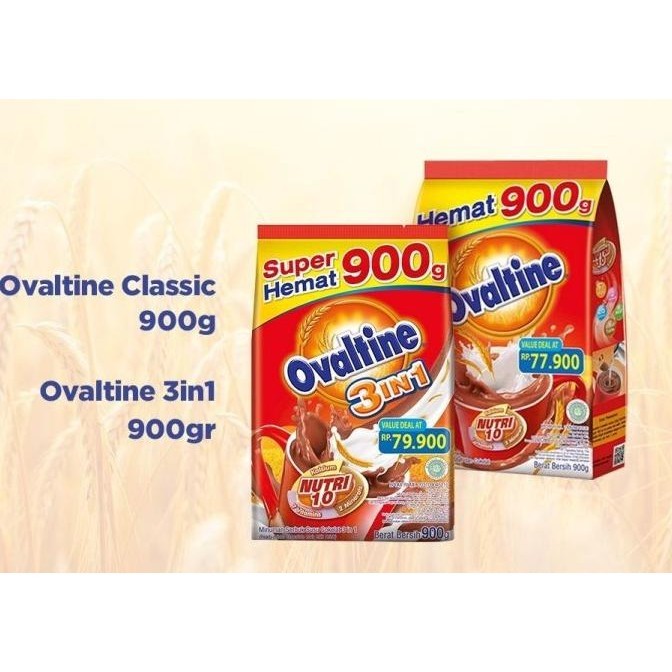 

Ovaltine 3in1 900gram/Ovaltine Cokelat 900gr/Ovaltine 900/Susu bubuk