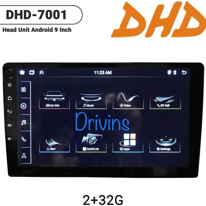 Head Unit Double Din Android Dhd-7001 9/10 Inch Ram 2+32Gb Universal