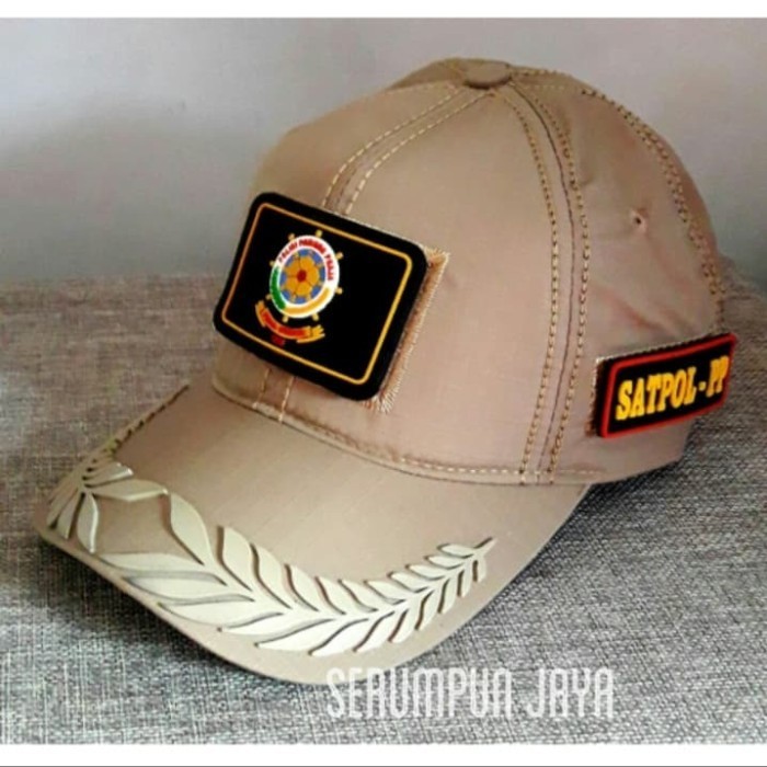 Topi Satpol Pp Pamen - Topi Satpol Pp Pamen 3Patch Velcro Tan