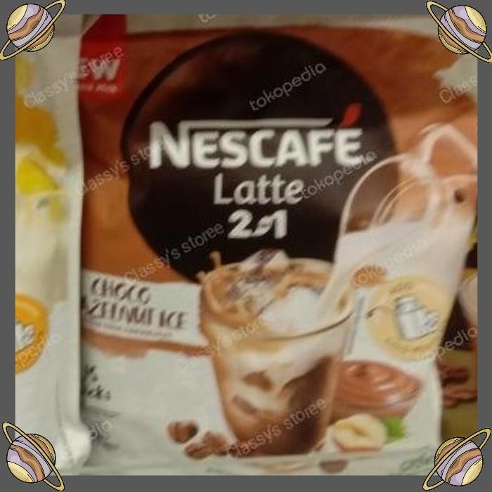 

[CLS] NESCAFE LATTE 2 IN 1 CHOCO & HAZELNUT ICE ISI 15 STICK/MINUMAN KOPI