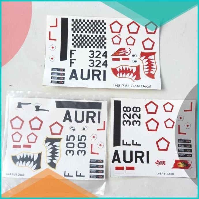 Decal Sticker P-51 Mustang AURI Model Kit pesawat terbang Perang Dunia