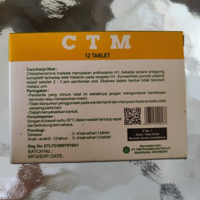 Ctm Obat Minum Gatal Gatel Dan Alergi Harga Per Box