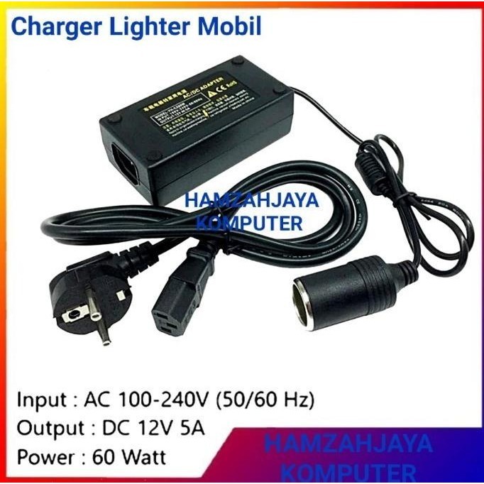 Colokan lighter Adaptor Vacum Vacuum Cleaner Mobil ke Listrik 12V 10A