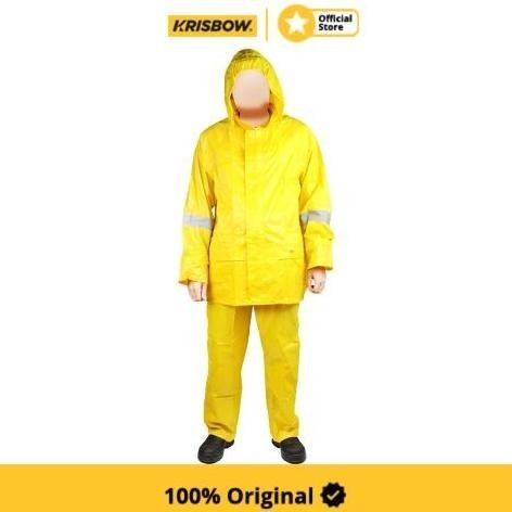Krisbow Rainsuit Jas Hujan Pvc Ukuran M - Kuning