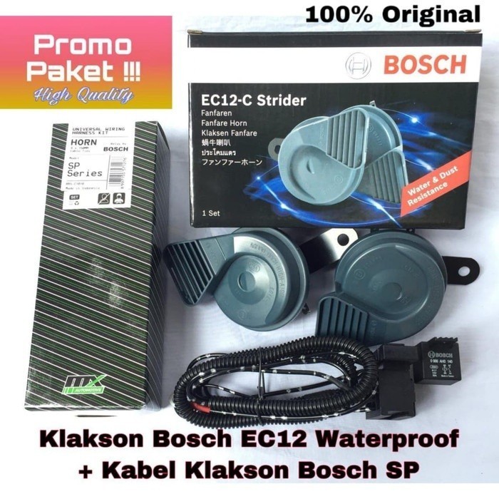 PAKET KLAKSON KEONG BOSCH KABEL SET WATERPROOF MOBIL ALL NEW RUSH