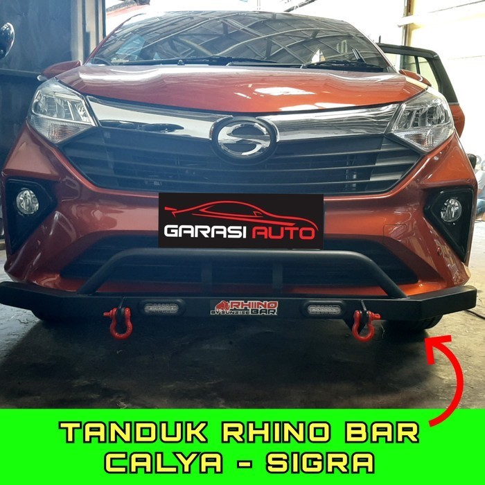 New Tanduk Depan Calya Sigra Bumper Guard Towing Bar Rhino Besi Drl Lampu