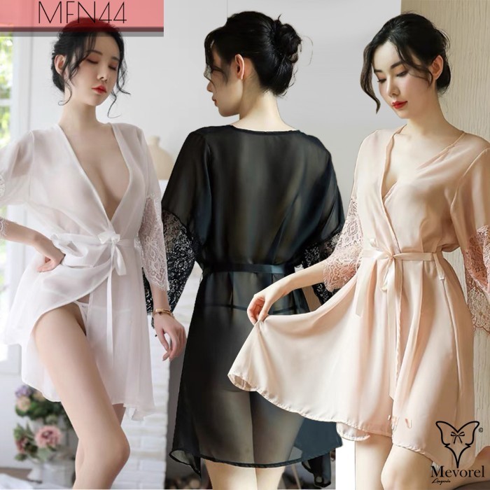 PROMO Sexy Lingerie Baju Tidur Kimono Big Size Jumbo Seksi Transparan