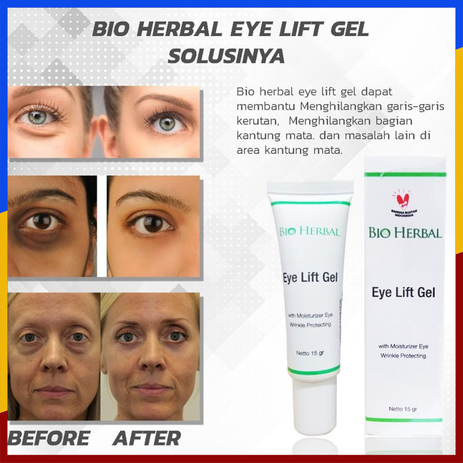 penghilang mata panda dan kerutan ampuh  BIO HERBAL EYE LIFT GEL BPOM Kantung Mata Masker Mata Panda