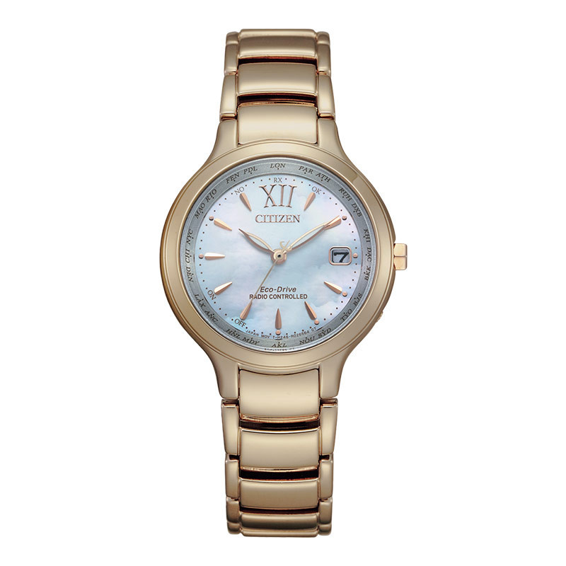 [PRJ] Jam Tangan Wanita Citizen Eco-Drive EC1173-87D Mother Of Pearl Dial Rose Gold Stainless Steel 