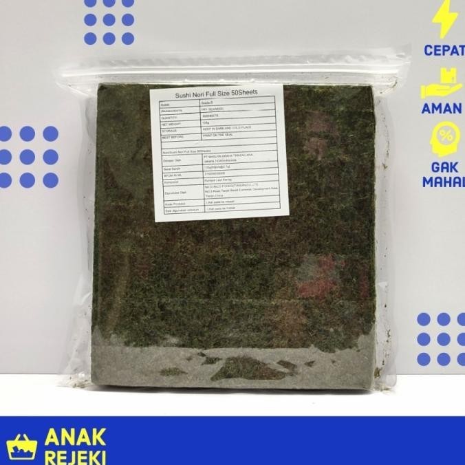 

Sushi Nori Sakao Seaweed Special Grade 50 Sheet Lembar Rumput Laut PM