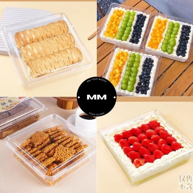 SALE 10pcs tray mika kue besar 21cm box kotak mika dessert cake mika tiramisu