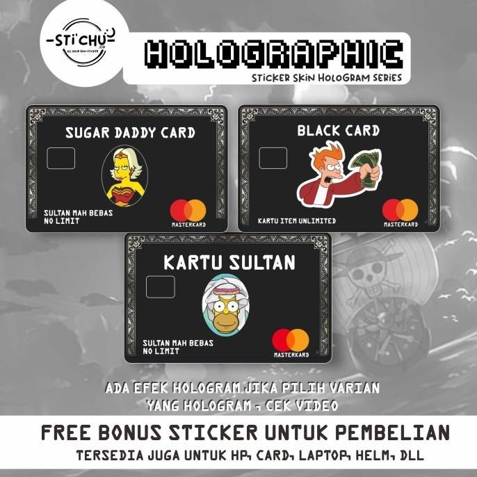 

Sticker Kartu Atm Skin Card KARTU SULTAN BLACK CARD geto Prank Konten
