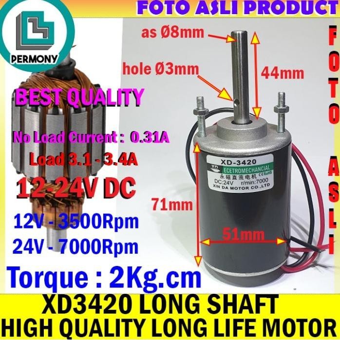 XD3420 MOTOR XD-3420 HIGH QUALITY LONG SHAFT AXIS 3420 DINAMO