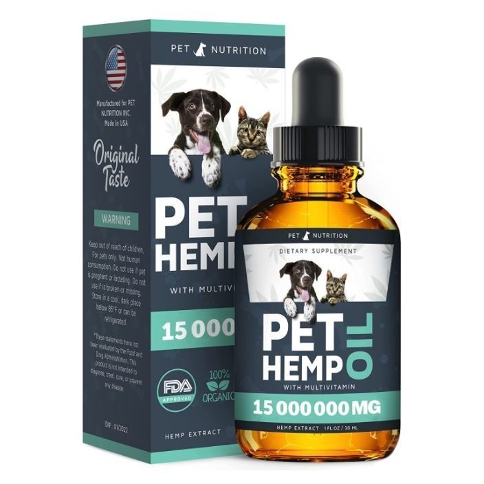 Pet Nutrition - Hemp Oil Dogs Cats - Anxiety, Pain, Stress, Mood