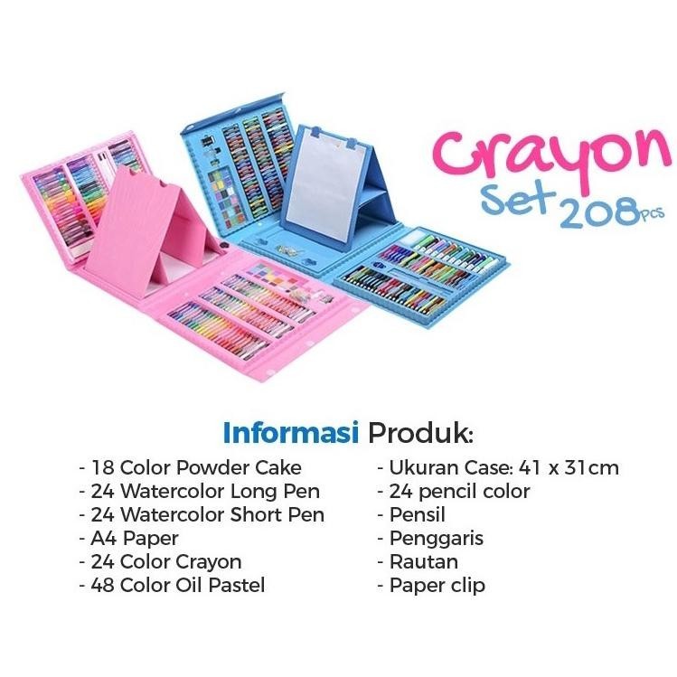 

Flash Sale Crayon Set 208 Pcs/Pensil Warna/Alat Menggambar Hig Quality