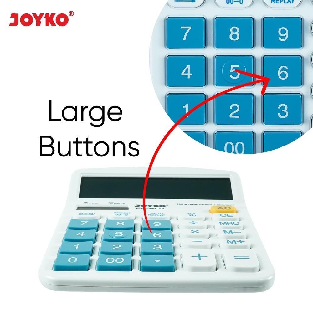 

Big Sale Calculator Kalkulator Joyko Cc-8 12 Digits Check Correct Hig Quality