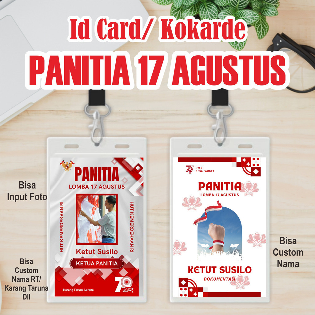 Kokarde Panitia dan Peserta Lomba 17 Agustus Tanda Pengenal Panitia HUT RI Lomba HUT NKRI Bisa Input