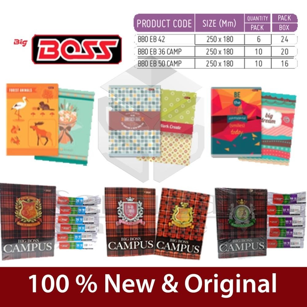 

gh-67 Buku Tulis Sidu Big Boss Campus Isi 36 Lembar / Bigboss Campuss 36 Lbr / Buku Ukuran Boxy B5 36 Sale