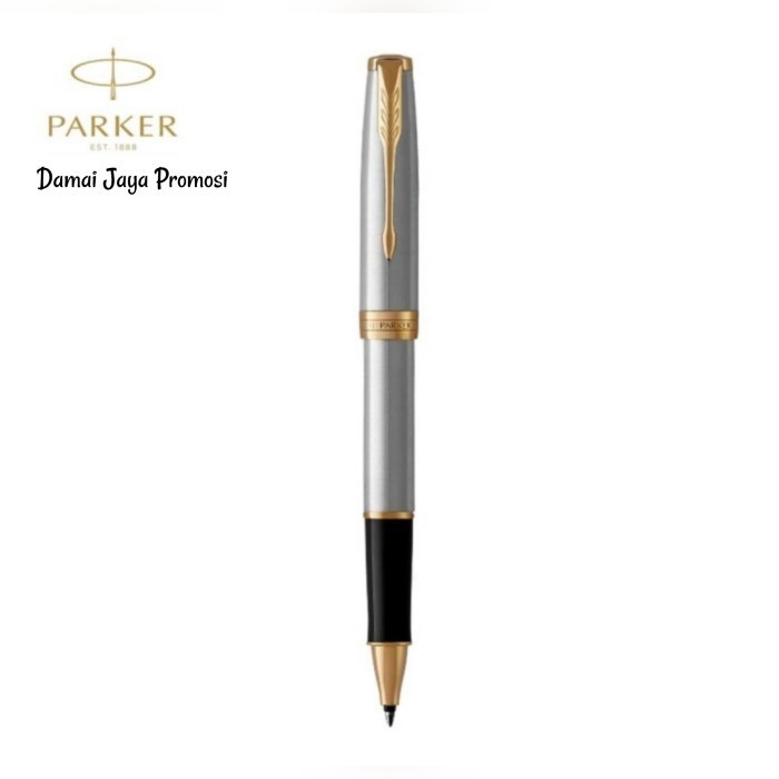 

Pulpen Parker Sonnet SS Gold / Silver Original Trim Roller Ball (RB)