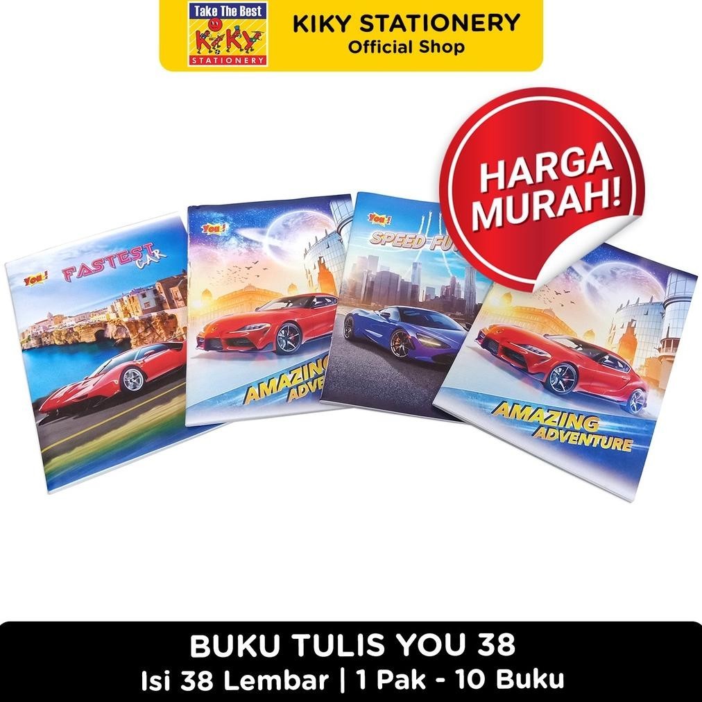 

er-56 BUKU TULIS YOU 38 LEMBAR 1 PAK 10 Pcs ~ BUKU KIKY SEKOLAH MURAH RANDOM MOTIF Termurah