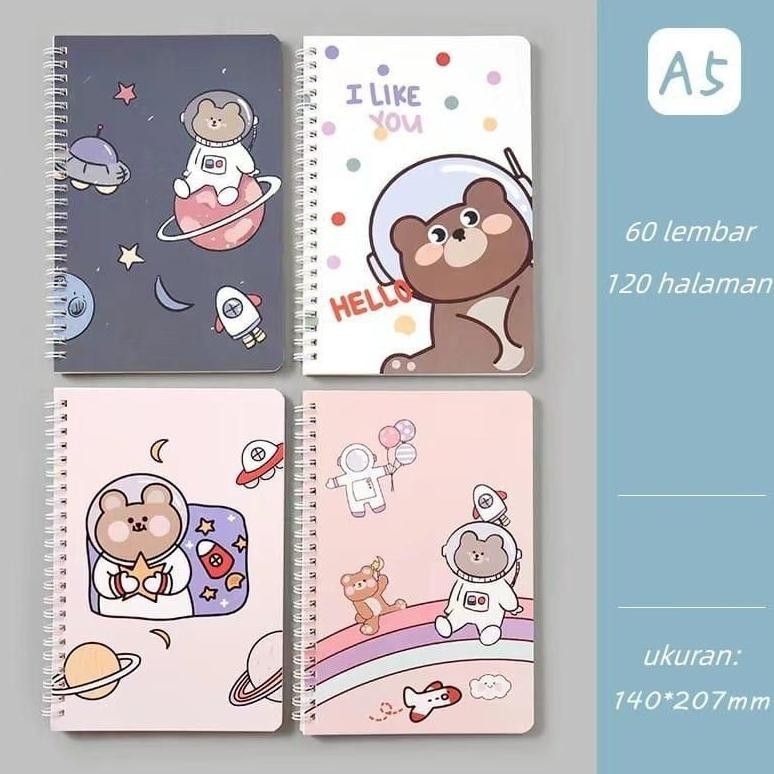 

jg-8 7S Buku Tulis Ring A5 Notebook Ring A5 isi 60 Lembar Buku Catatan Terlaris
