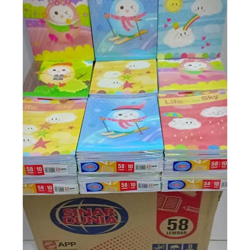 

eq-77 (1 PACK) Buku Tulis Sinar Dunia / SIDU 58 isi 10 BUKU ukuran Kwarto - Sidu Buku Tulis 58 Lembar Original