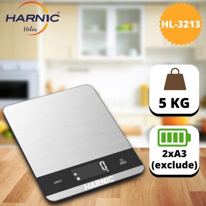 Heles HL-3213 Timbangan Dapur Digital 5000gr Stainless Steel