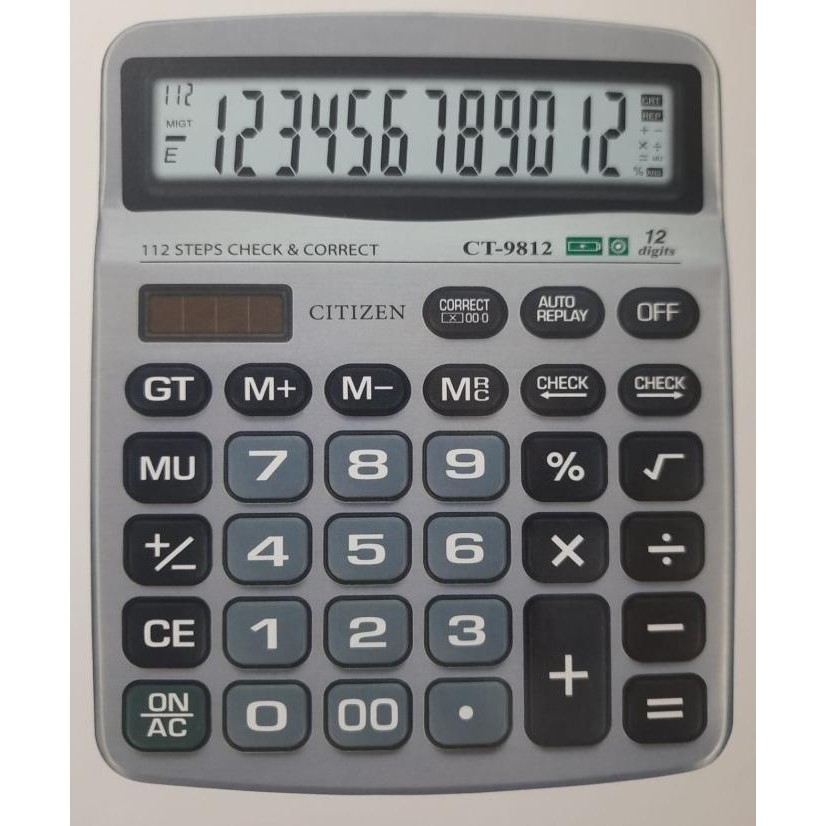 

KALKULATOR DESKTOP MEJA CITIZEN CT-9812 /CALCULATOR 12 DIGIT CEK ULANG