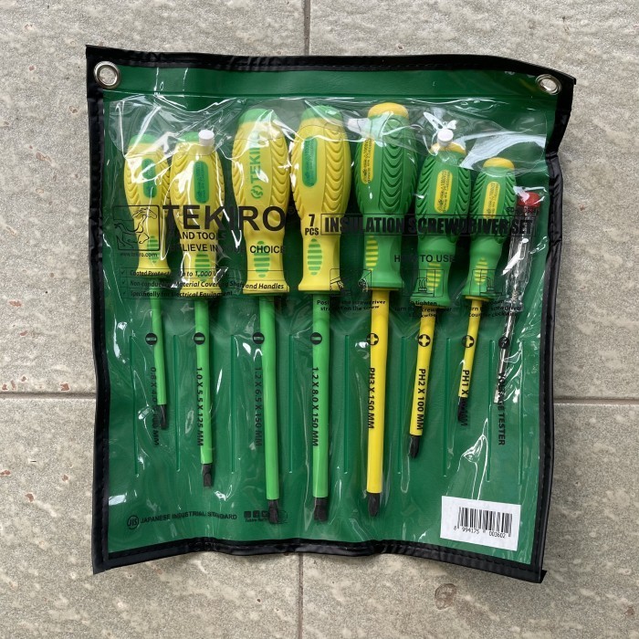 Obeng Elektrik Listrik Set 7 Pcs Tekiro Electro Screwdriver 7 Pcs