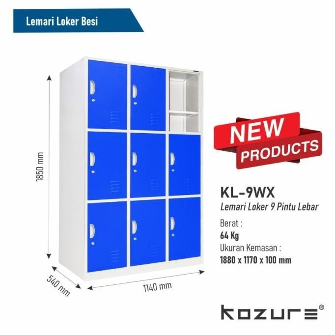 Lemari Loker / Kabinet Besi Kozure KL-9WX Locker 9 Pintu KOZURE KL6WX