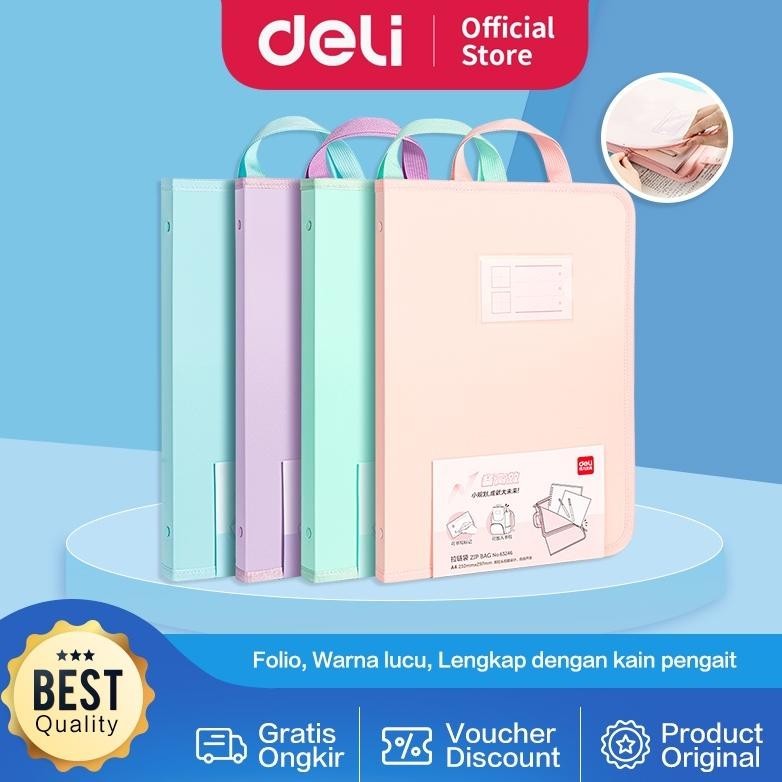 

Promo Deli Zip Bag / Map Tas Folder Retsleting Ukuran A4 Lucu 63246 Terlaris