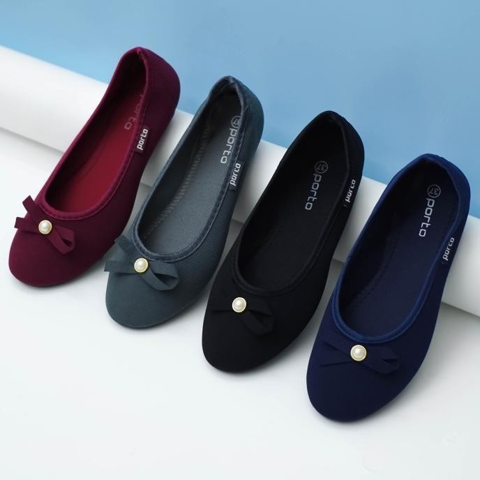 Sepatu Wanita Flat shoes Balet Kain Empuk Porto Original-BA201 GVS