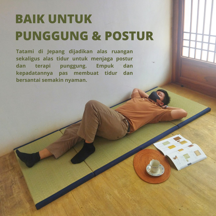 Asna Tatami Lipat Natrual Green Japanese Tatami Tikar Karpet Lampit Jepang