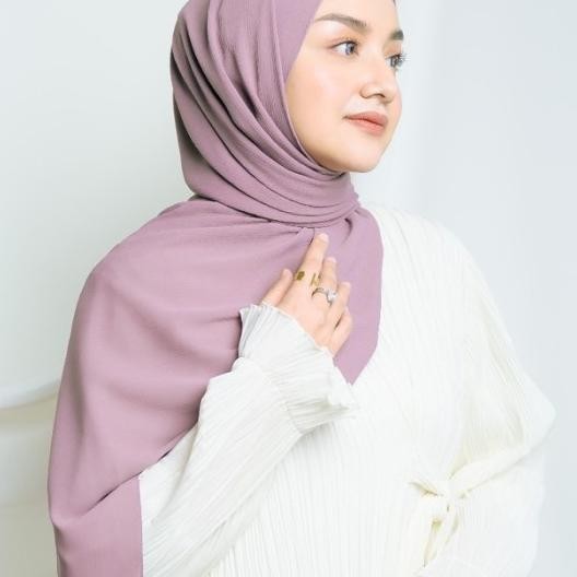 Mauve Hijab Pashna Ceruty Babydoll ( Hijab Warna Mauve ,