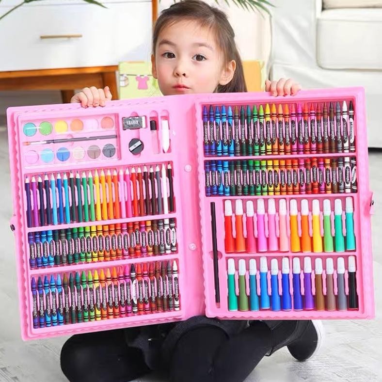 

Hot Sale Crayon Set Peralatan Gambar Lukis Pensil Warna/ Art Set Isi 150 Pcs Big Sale