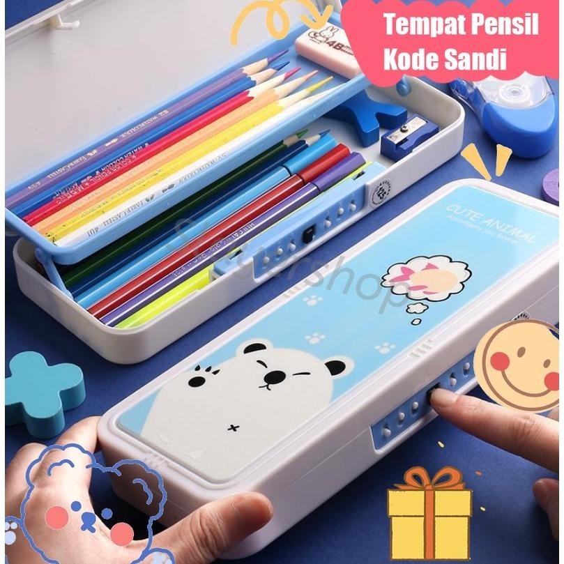

Aw89 Kotak Tempat Tepak Pensil Anak Kode Laki Laki Perempuan 2 Layer Cod