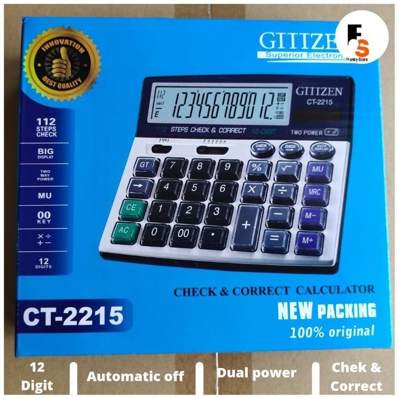 

My56 Kalkulator Calculator Dekstop Meja Dagang 12 Digit Tombol Transparan Mika Awet Bagus Layar Terang Angka Besar Fitur Chek Ulang Gratis Ongkir