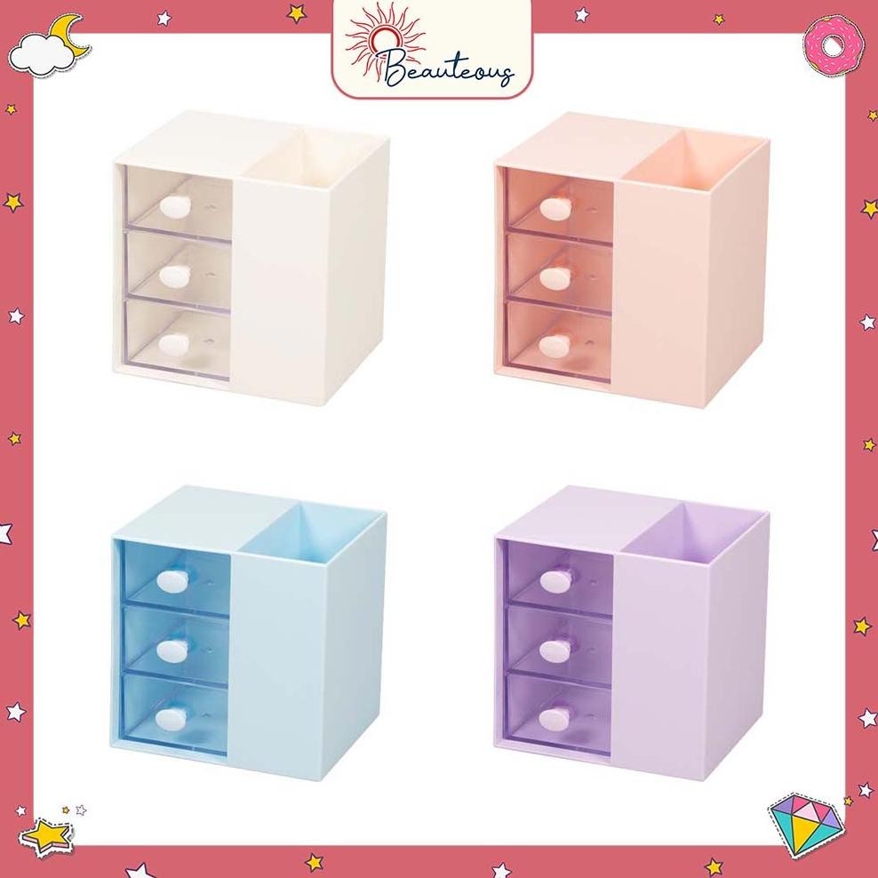 

Mega Sale Kotak Laci Mini Tempat Make Up Storage Tempat Pensil Stackable Mini Serbaguna Free Sticker Terlaris
