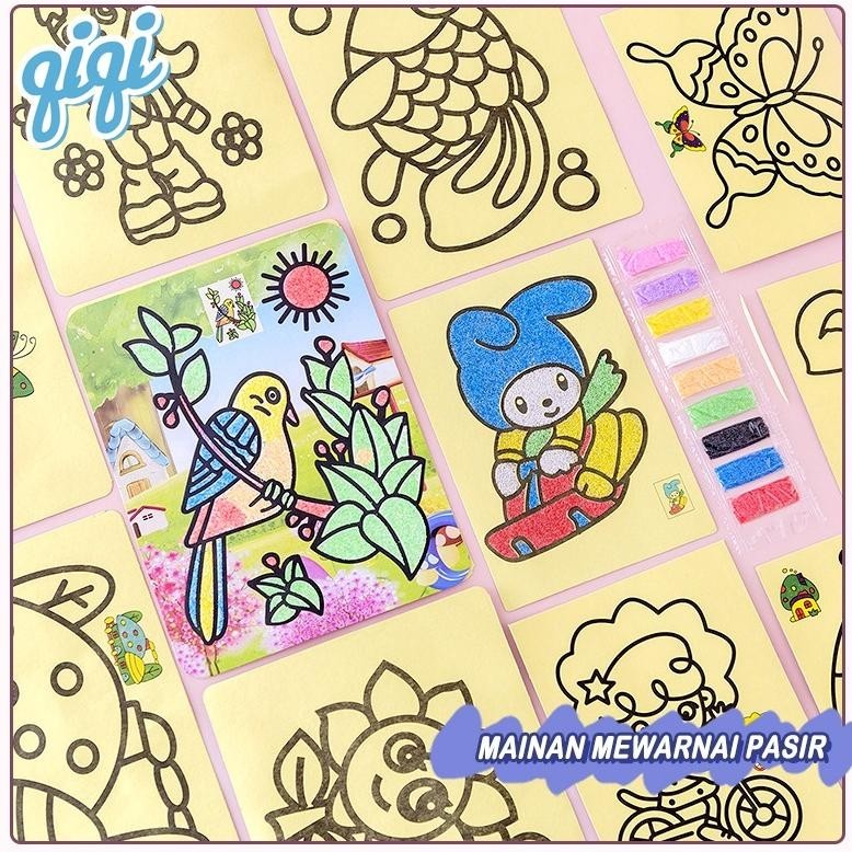 MAINAN EDUKASI MEWARNAI PASIR / LUKISAN PASIR /MAINAN ANAK MEWARNAI PASIR PASIRAN GAMBAR ATAU LUKISA