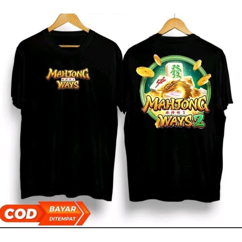 Promo Kaos Mahjong Ways 2 Atasan Game Slot Tshirt  Baju Anak Dewasa Pria Wanita