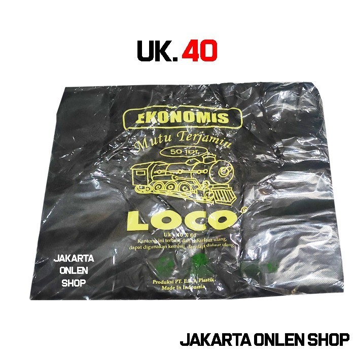 

MURAH [ 40 x 60 cm ] KANTONG PLASTIK LOCO EKONOMIS 40 HITAM