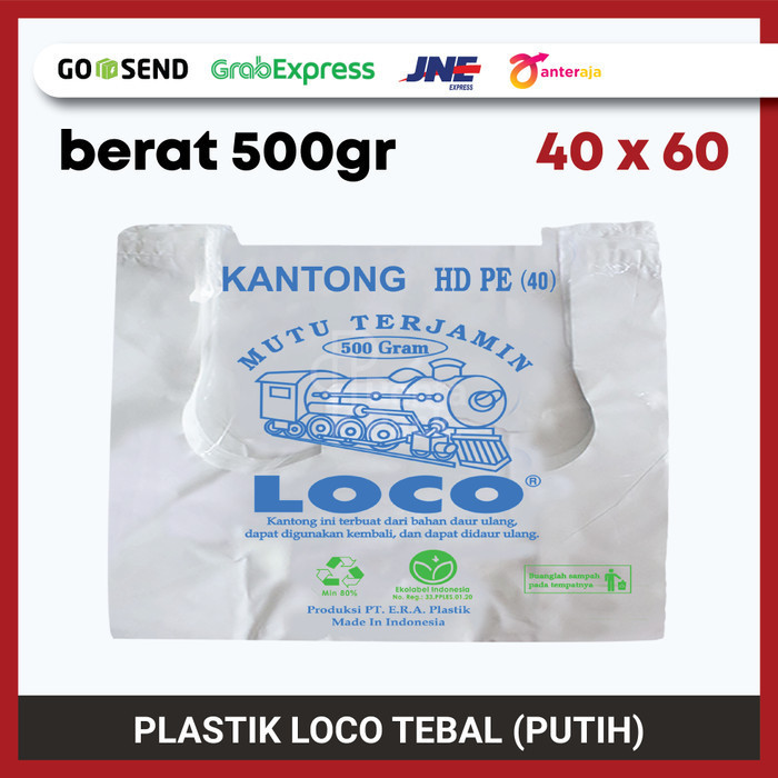 

HOT SALE [TEBAL] Kantong Plastik LOCO (uk 24 / 28 / 35 / 40) Kresek PUTIH 500gr